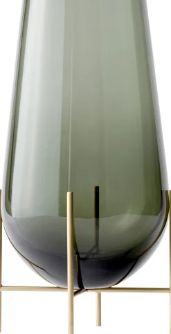 Echasse Vase, M, Smoke/Brushed Bras