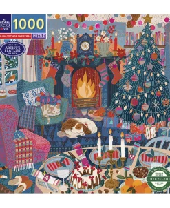 eeBoo - Puslespil 1000 brk - English Cottage Christmas