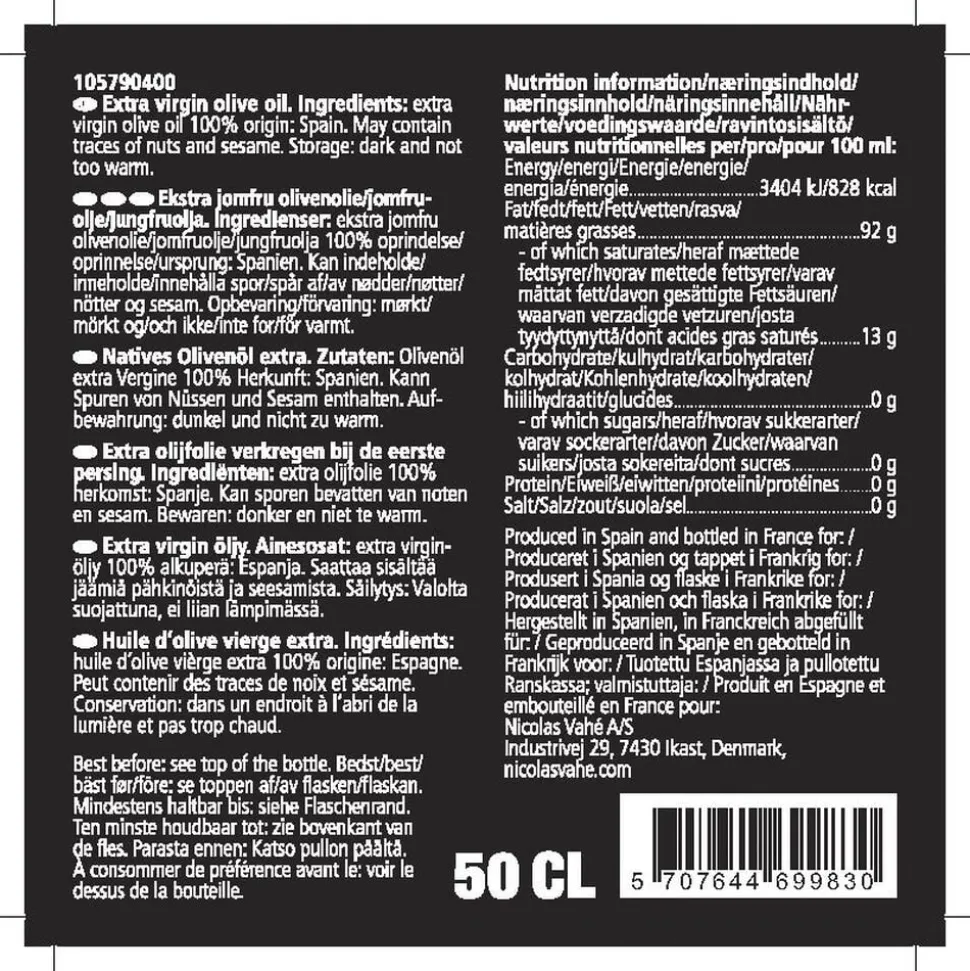 Ekstra jomfru olivenolie, 500 ml