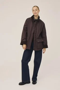 Emmy 3 Coated jakke med fløjl kanter - GRS