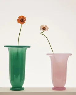 Empire Vase-Medium-Light pink with pink base