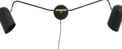 ERIS wall lamp, 2 arms - black