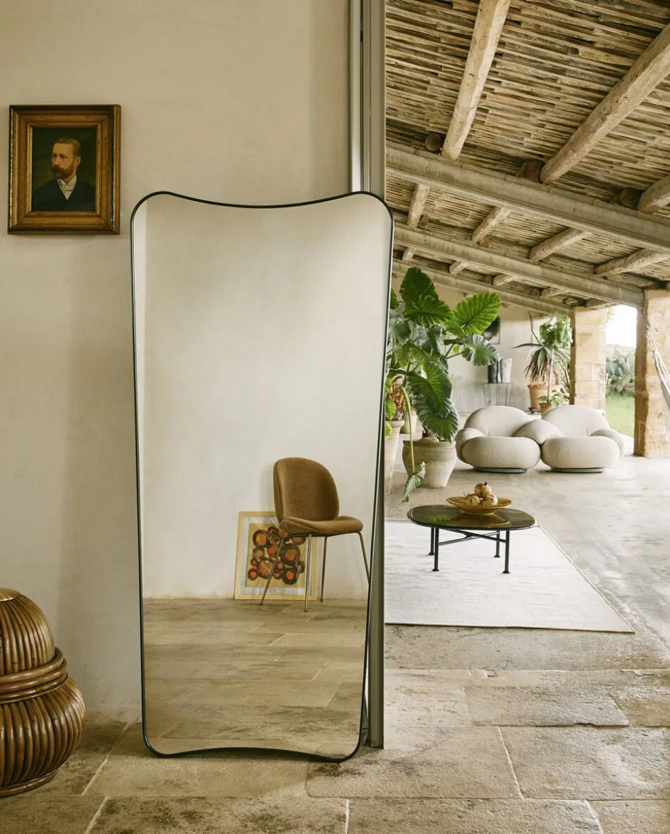 F.A. 33 Wall Mirror, 70x146 Black Brass