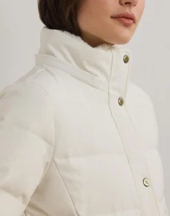 Faux-Fur-Trim Hooded Down Coat