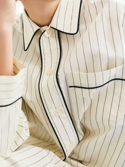 Fineline Long Nightshirt-M/L-Ivory