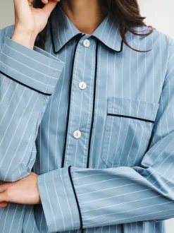 Fineline Long Nightshirt-S/M-Blue