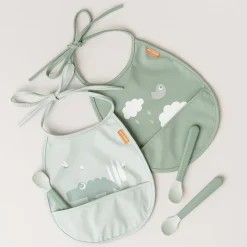 Foodie easy-grip babyske 3-pak Grøn