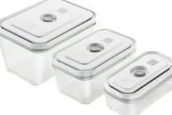 Fresh & Save Vakuum beholdersæt 3d i glas. S,M, L