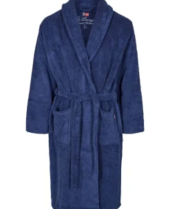 Frotté morgenkåbe navy