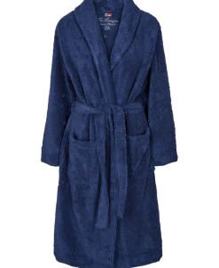 Frotté morgenkåbe navy
