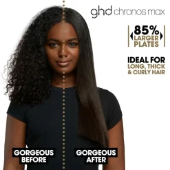 ghd Chronos Max - Wide Plate Hair Straightener Black