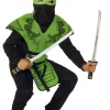 Green Ninja Stofbrynje. bluse, bukser, hætte og maske str. 140