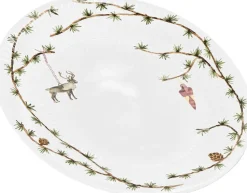 Hammershøi Christmas Ovalt bordfad 27x34 hvid m. deko