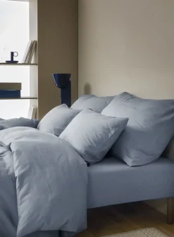 Harmoni stonewashed pudebetræk lys blå