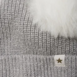 Hat Knit Alpaca Pompoms