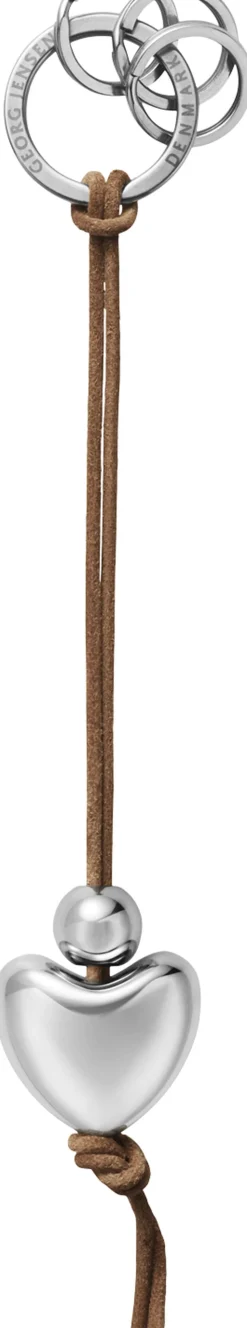 HEART NØGLERING MED LÆDERREM