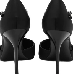 High heel shoe with rhinestone stra