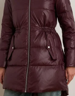 Hooded Channel-Quilted Down Coat