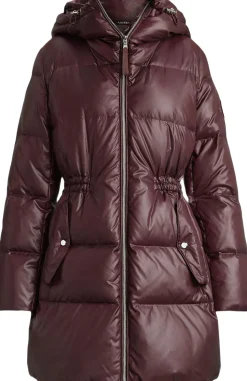 Hooded Channel-Quilted Down Coat