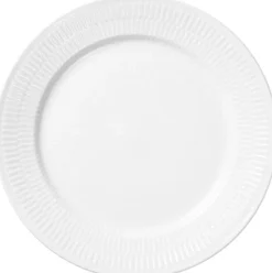 Hvid Riflet 19 cm. tallerken