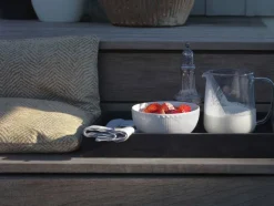 Hvid Riflet Halvblonde 15 cm Skål