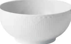 HVID RIFLET HALVBLONDE SKÅL 18 CM