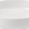 Hvid Riflet ovnfast fad rundt 18,5 cm.