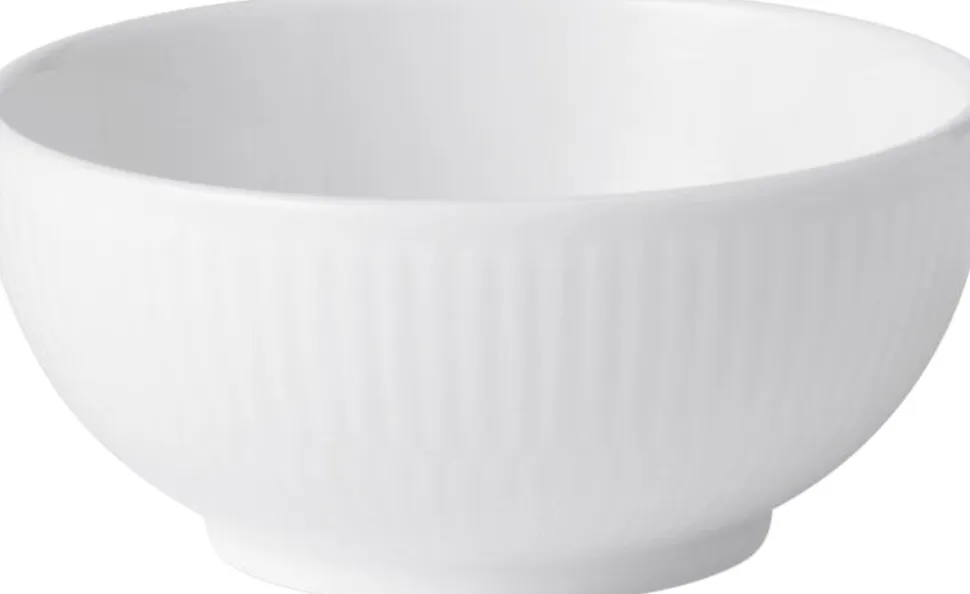Hvid Riflet skål 24 cl
