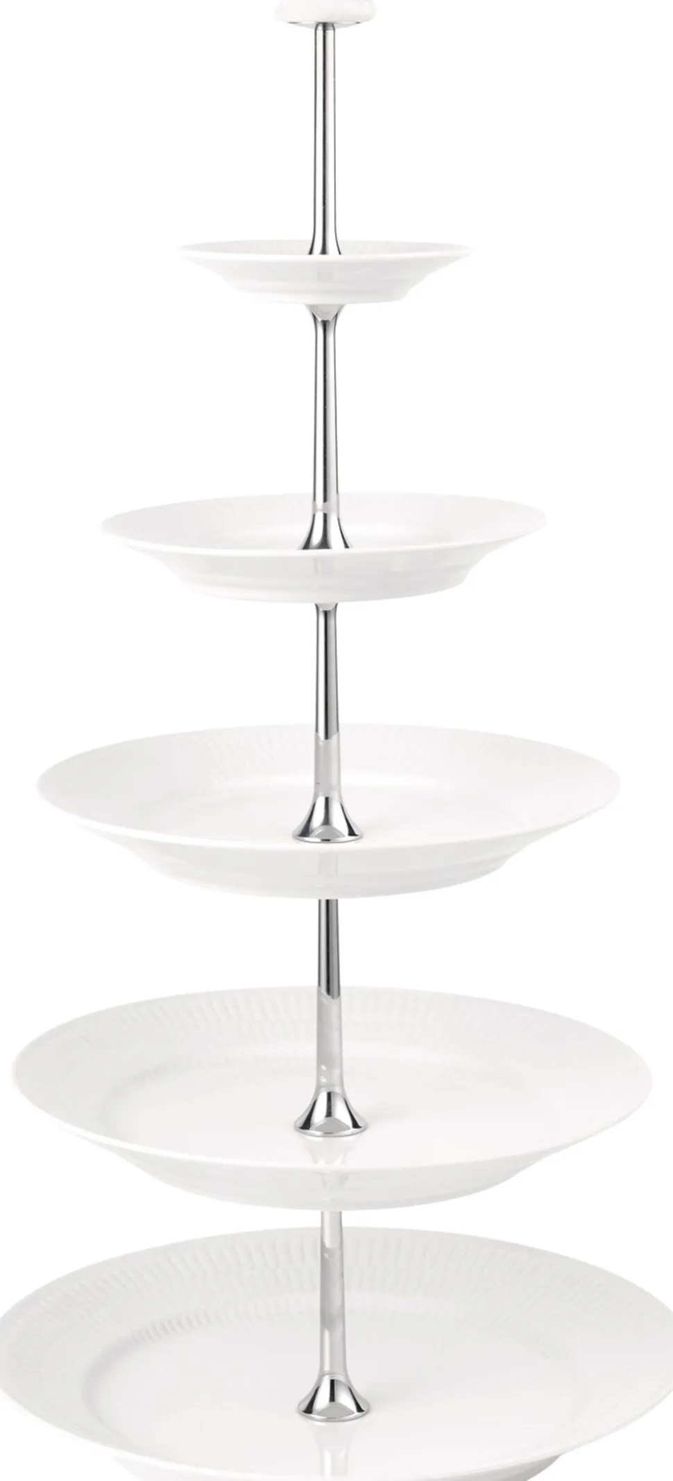 Hvid Riflet Étagère, 5 Lag