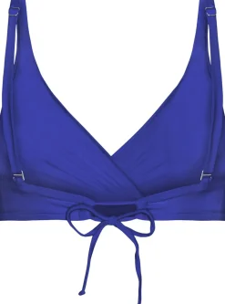Istana draperet bikini top - Cartel Blue