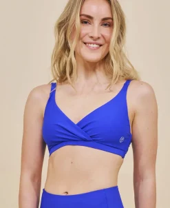 Istana draperet bikini top - Cartel Blue