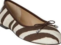 Jayna Zebra-Print Canvas Flat