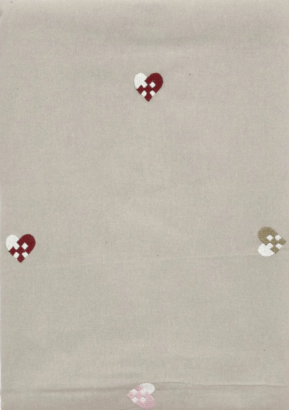 Juledug 140x320 Christmas Hearts Embroidery Rose