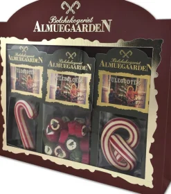 Jule-Gaveæske med Jule bolcher, bolche-stok & -kringle