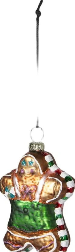 Julekugle kagemand 5x3,5x8cm glas