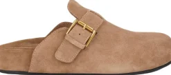 KAMAKURA - SILK COW SUEDE MULES WITH BUCKLE