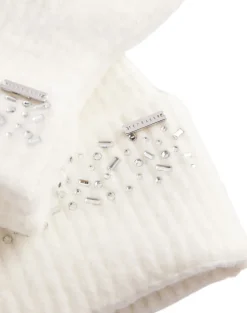 KERIIS Rhinestone Knitted Hat and G