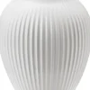 Knabstrup, vase, riller hvid, 12,5 cm