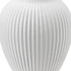 Knabstrup, vase, riller hvid, 20 cm