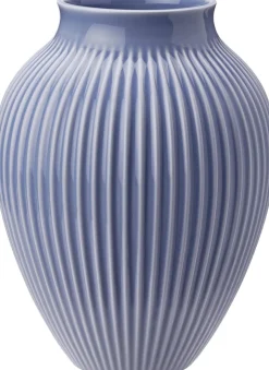 Knabstrup, vase, riller lavendelblå, 27 cm