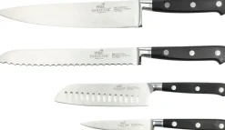 Knivsæt Licorne 4 dele Stål/Sort