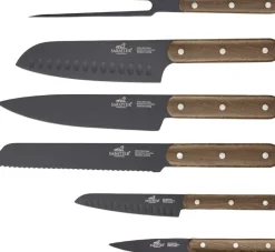 Knivsæt Phenix Walnut 6 dele Sort/valnøddetræ