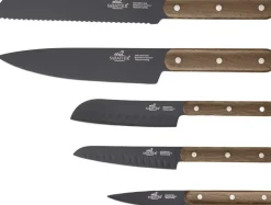 Knivsæt Phenix Walnut 5 dele Sort/valnøddetræ