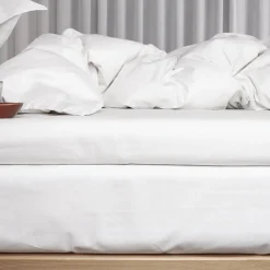 Økologisk kuvertlagen, percale - GOTS, hvid