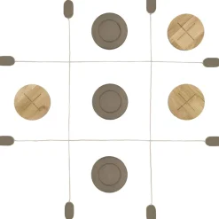 Kryds og bolle 90 x 90 cm Grå/Brun Gummitræ