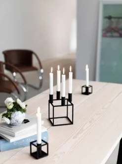 Kubus 4, Candle Holder, Black