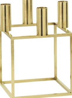 Kubus 4, Candle Holder, Gold-plated