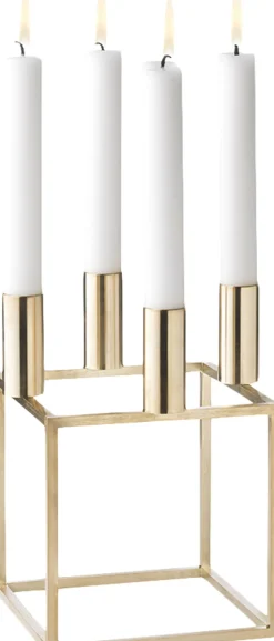 Kubus 4, Candle Holder, Gold-plated