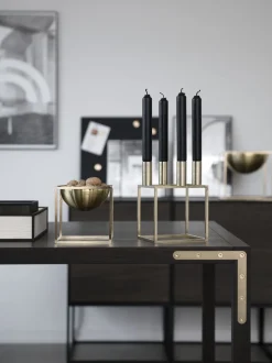 Kubus 4, Candle Holder, Gold-plated