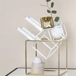Kubus 4, Candle Holder, White